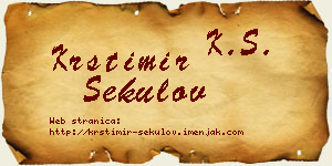 Krstimir Sekulov vizit kartica